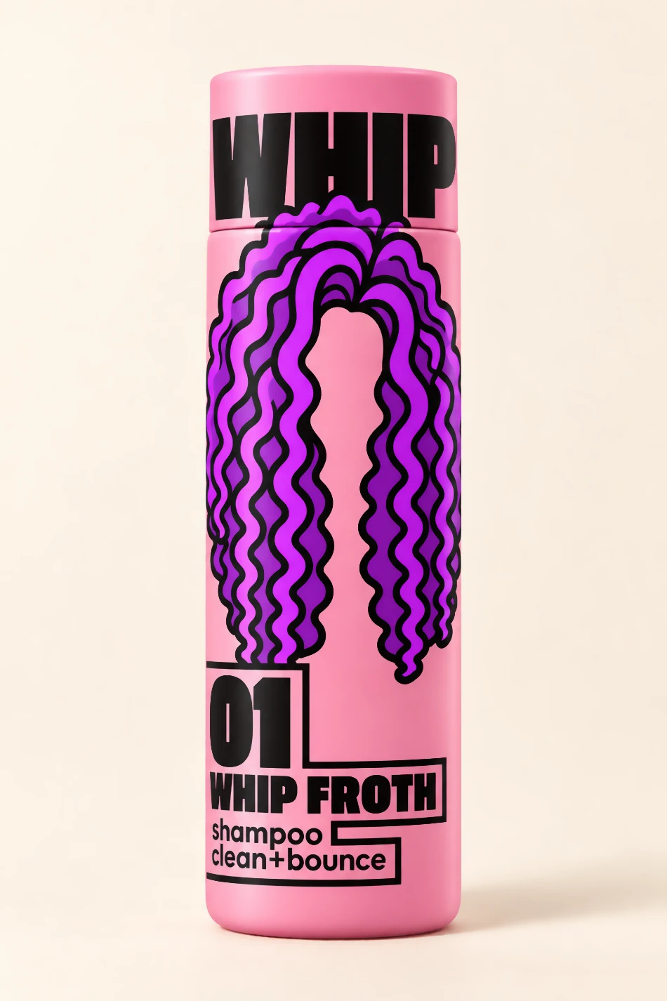 whip froth shampoo bottle in rose